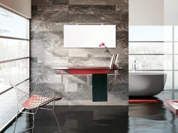 TIFFANY 740 - Rectangular washbasin with towel rail by LASA IDEA - view 2